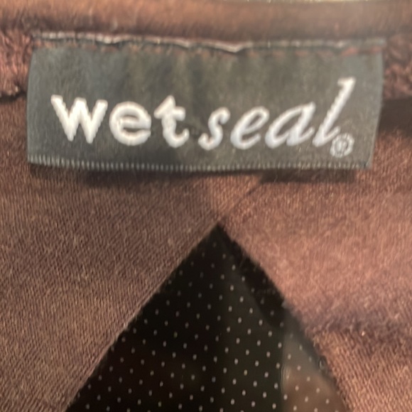 Vintage Wet Seal dress cut out back geometric pattern brown turquoise size L - Picture 9 of 10